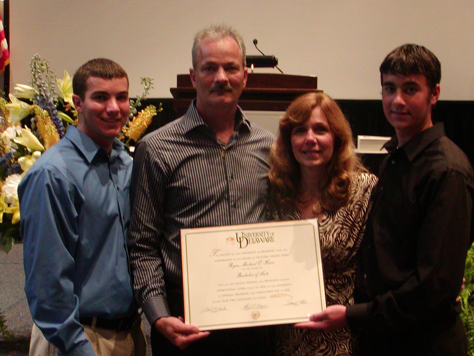Graduation from Univ. of Delaware - 2008